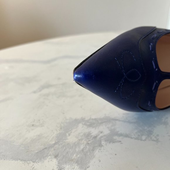 SJP by Sarah Jessica Parker T Strap Heel - Purple Leather 9.5 - Picture 10 of 15